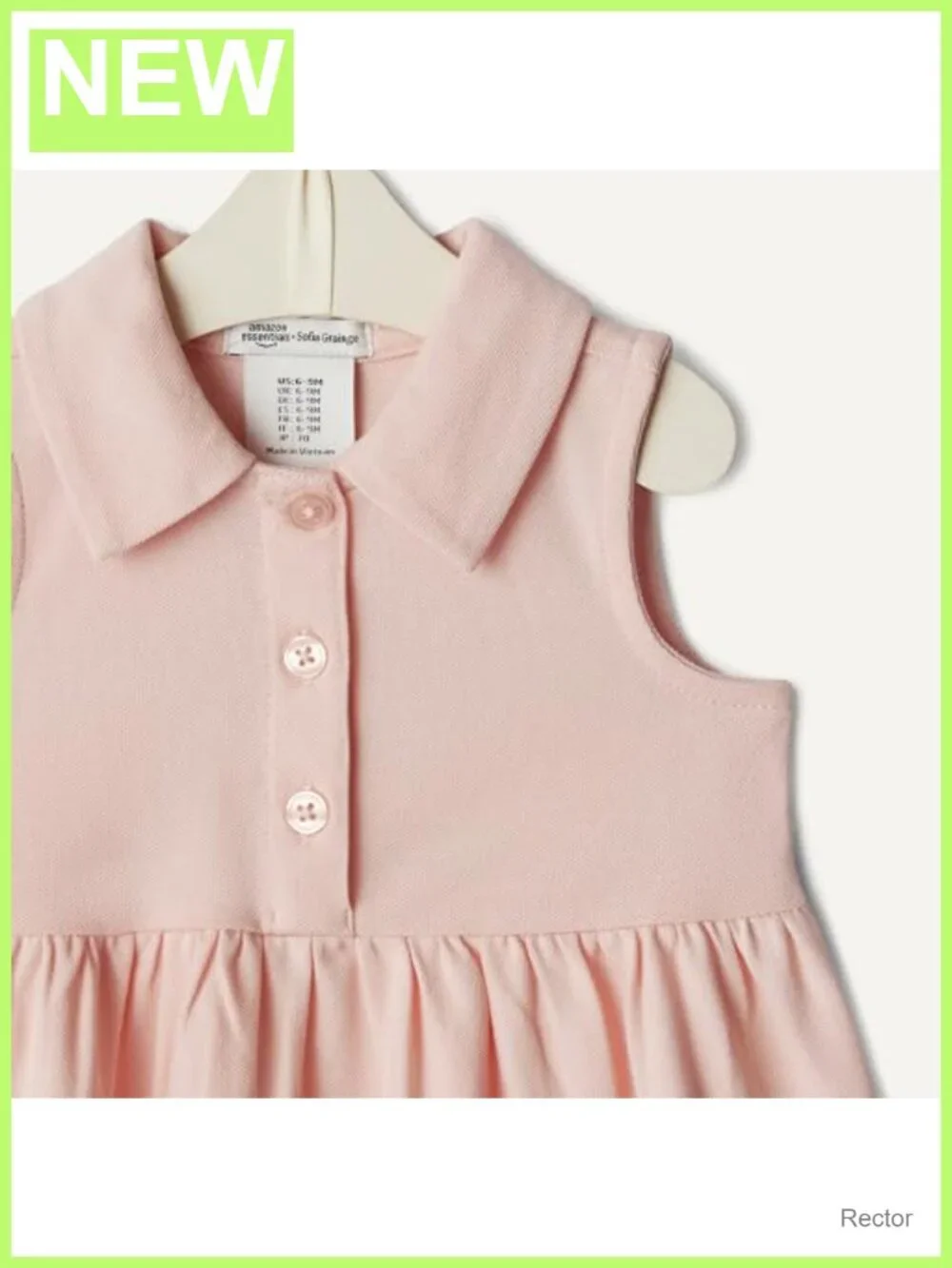 Toddler Girls Cotton Pique Sleeveless Polo Dress Gathered Waist